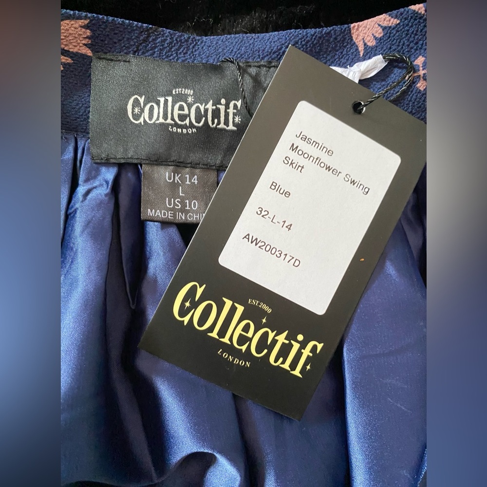 Collectif Eleanor Moonflower Blouse & Skirt Set, US Women’s Size 10 - Picture 11 of 15
